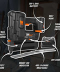 Cordless 20V Max 18 Gauge Brad Nailer with 2.0Ah Battery, charger, 100 nail magazine capacity, no air hose, 400 brad nails