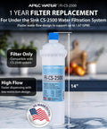Replacement FI-CS-2500 Filter For CS-2500 Water Filtration System US Made High-Flow Bacteriostatic Filter with label details