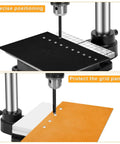 Upgraded Dope Leather Hole Puncher Kit For DIY Crafts Hand Punching Tool With Aluminum Plate and 16 Tools in action on leather