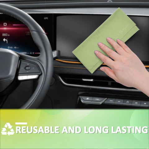Eco-Fused microfiber cleaning cloths, green, 12-pack, for screens and lenses