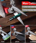 Heavy Duty Industrial Scissors For Home And Workshop Use, Aviation Tin Snips cutting wires, plastic, cardboard samples