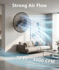 18 Inch Oscillating Wall Mount Fan With 3 Speed High Velocity Breeze, Beast Mode Power, 90 Degree Oscillation And 30 Degree Tilt