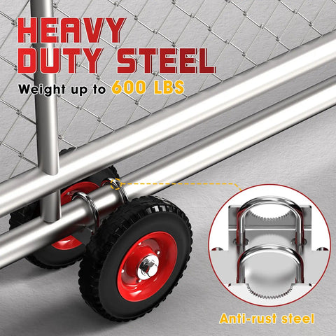 Heavy Duty Steel Gate Wheel With 8 Inch Rubber Rolling Carrier for Driveway Gates Fences and Metal Tube Gates close-up