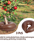 3 Pack 15 Gallon Tree Watering Ring Bags For Deep Root Watering, Low Profile Slow Release Watering Donuts around apple tree