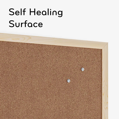 Cork Bulletin Board 18 By 24 Inches With Light Birch Wood Frame For Office Or Classroom Wall showing self-healing surface