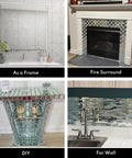 Mirror Glass Mosaic Tiles With Slick Beveled Silver Crystal Finish For Kitchen Backsplash And Bathroom DIY, Fireplace, Wall, Frame