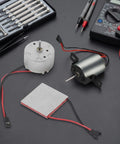 Replacement Fireplace Fan Motor Kit For Heat Powered Generators And Wood Stove Repair Parts, Reliable Fireplace Fan Generator Set Components, DIY Friendly Easy Install Upgrade For Smooth, Quiet Operation, with motor, wires, and heat plate