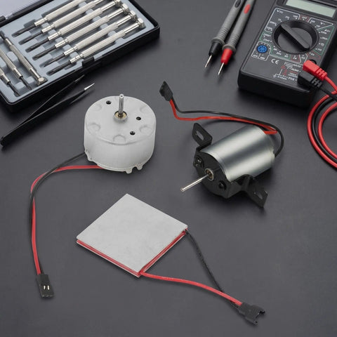Heat Powered Fireplace Fan Motor Kit Replacement Parts Universal Stove Fan Motor Easy Install No Fuss Durable Metal Components Efficient Heat Circulation Fireplace Fan Accessories, white motor