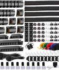 327 Piece Cable Management Kit with cord protectors, cable clips, cord holders, organizer straps, zip ties, and mounts.