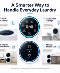 Control panel of Super Compact Dual Tank Mini Washing Machine With Auto Wash And Dry Settings Ideal For Dorm Life And Studio Apartments.