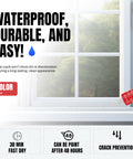 Clear Silicone Caulk Sealant For Kitchen And Bathroom, Waterproof And Crack Proof, Indoor Outdoor Use, 150 Ml Tube, shrink free application on window frame.