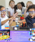 Children conducting experiments with Hands On Science Kit For Kids Aged 6 To 12 With 70 Experiments STEM Toys And Totally Fun Educational Games