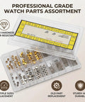 Stainless Steel Watch Stem Extender And Crowns Repair Kit With Box For Watch Makers And Repair Pros Durable Parts
