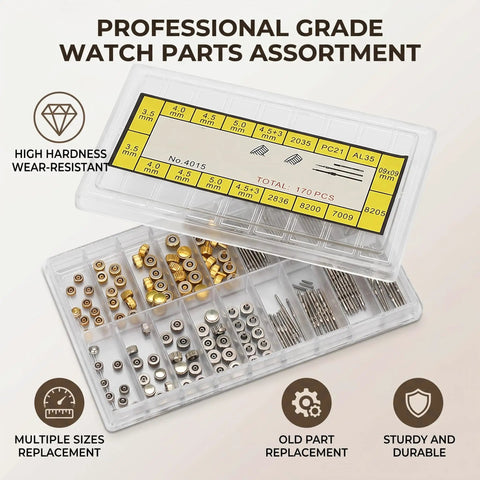 Stainless Steel Watch Stem Extender And Crowns Repair Kit With Box For Watch Makers And Repair Pros Durable Parts