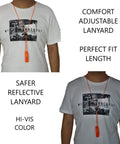 Person wearing Ultra Loud Double Chamber Emergency Whistle With Lanyard For Kayaks Boats Life Vest And Outdoor Adventures