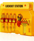 Lockout Tagout Station Kit With Loto Devices For OSHA Compliance Includes 5 Safety Padlocks 2 Hasps 25 Lockout Tags 25 Nylon Ties And A Compact Board For Easy Access And Safer Shutdown Procedures