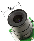 Close-up of Raspberry Pi Camera Module With Interchangeable CS Mount Lens For Pi 5 4 3 3B Plus 5MP OV5647 1080P, 0.9 inch size.