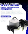 Washer Shift Actuator Replacement For Whirlpool Kenmore Washing Machines 49tyz-e120a1 visible with part numbers listed.