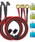 Beefy Two Pack 10 AWG 2 Foot SAE To O Ring Terminal Quick Disconnect Charger Cable With 2 Pin SAE Connector and Fuses