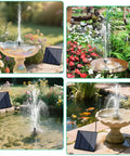 All In One Solar Fountain Pump Kit For Bird Bath And Pond With Separate Solar Panel One Point Eight Watt Four Nozzles