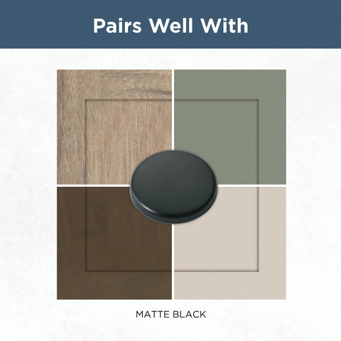 Lombard 3 Inch Center To Center Matte Black Cabinet Handles 1 Pack Ideal For Kitchen Cabinets Bathroom Vanities Dresser Drawers And Furniture Update With Modern Casual Hardware And Durable Metal Pulls against color samples.