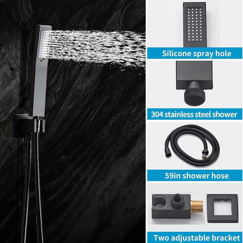 Top Shelf Matte Black Shower Faucet Set With Solid Brass Valve And Heavy Duty 304 Stainless Steel Tub Spout Rock Solid Rust Free Bathroom Hardware Upgrade