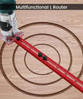 All In One Router Milling Groove Bracket And Circle Cutting Jig For Woodworking Pro Grade Aluminum Alloy Multifunctional L Router Guide Detachable Cabinet Hardware Jig For Precise Circular Grooves Edge Trims And Block Cuts on wood panel