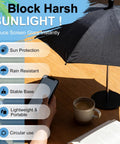 Cool Little Mini Drink Umbrella With Weighted Base, Desktop Table Umbrella For Drinks And Phones, 19.7 inch black sunshade