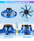 Ultra Cool Kids Flying Drone Toy For Indoor Outdoor Fun 2026 Upgrade LED Fidget Spinner Hand Operated Mini Drone dimensions