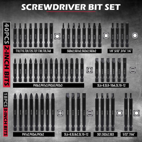 232 Piece Ultimate Screwdriver Bit Set With CR-V Impact Driver Bits Includes Security Bits Nut Driver