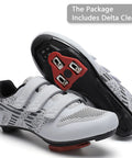 Road Bike And Indoor Cycling Shoes With Preinstalled Delta Cleats For Men Women, 3 Straps, Unisex Size 5.5 Gray, SPD Compatible