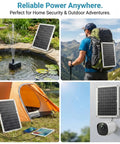15W Flexible Waterproof Solar Panel USB C Charger With Micro USB And Barrel Port for camping and outdoor devices