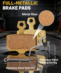 2 Pack E Bike Brake Pads For Lectric XP Trike 1.0 2.0 3.0 4.0 Xpeak Xpress Xpedition XP Lite And Segway Ninebot GT1 GT2 Front And Rear Disc Brake Pads Replacement showing metallic components on a workbench.