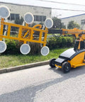 Heavy Duty Electric Glass Vacuum Lifter And Stone Hoist Tool handling large glass panels on a construction site.