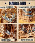 3D Wooden Puzzle For Adults Marble Run London Adventure 431 Piece Set Lets A Marble Cruise Past Big Ben Tower Bridge And The London Eye, wooden model