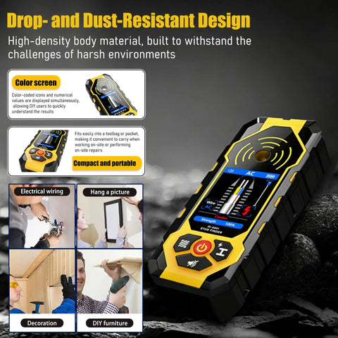 Heavy Duty 4 In 1 Stud Finder Wall Scanner Locates Wood Metal Piping And Live Ac Wire With No Fuss Scanning For Smooth Diy Upgrades And Knockout Accuracy Straight Up Every Time