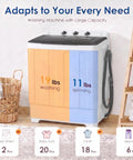 Portable Twin Tub Washing Machine With 19 Pound Washer And 11 Pound Spinner Dryer Featuring A Heavy Duty Drain Pump for apartment laundry.