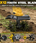 Beast Cordless Tiller Cultivator With 800W Motor And 400RPM Includes 2x4Ah Battery And Charger 9 Inch steel blades in soil