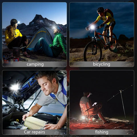 2 Pack 1000 Lumen EDC Keychain Flashlight With COB Work Light used for camping, biking, car repairs, and fishing at night.