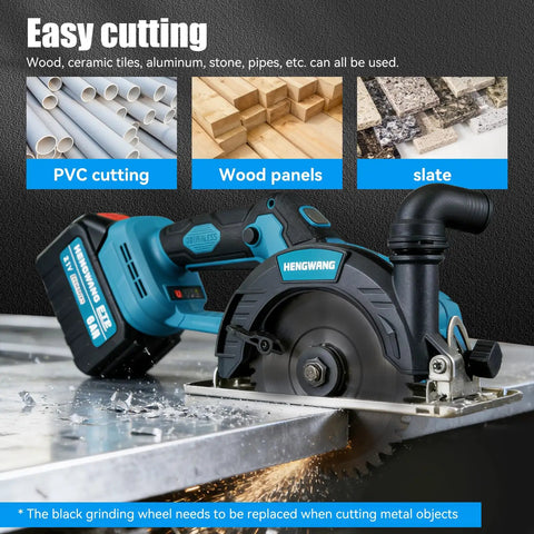 6 Inch Cordless Mini Circular Saw With Brushless Motor And 21 Volt 6 Ah Battery, 3 Speed Adjustable Up To 6000 Rpm, Zero Effort Bevel Tilting And Fast Charger Included For Ripping Through Wood Or Aluminum