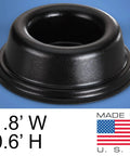 Soft Rubber Door Stopper Bumpers Pack Of Four Black Self Adhesive Wall Protectors, size 1.8W x 0.6H, single piece view