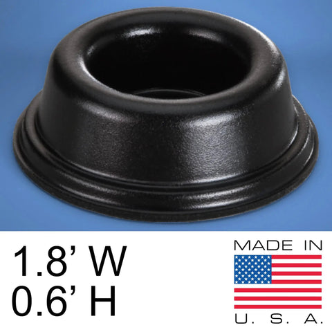 Soft Rubber Door Stopper Bumpers Pack Of Four Black Self Adhesive Wall Protectors, size 1.8W x 0.6H, single piece view