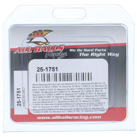 Wheel Bearing Kit For Can Am Maverick X3 2017 2018 Models Replacement Set packaging with barcode and product details.