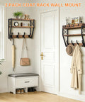 32-Inch Wall Mount Coat Rack With Shelf Must-Have 4-In-1 Key Holder Mail Organizer 12 Hooks Entryway Storage, mounted rack
