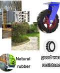 Beefy Heavy Duty 300 Mm Rubber Casters With Silent Castor Wheels, showcasing industrial and natural rubber materials in use