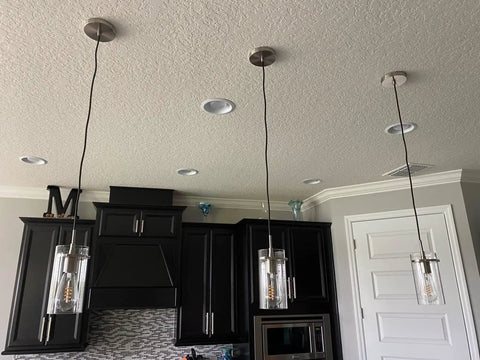 3 Pack Clear Glass Vintage Pendant Lights With Brushed Nickel Finish For Kitchen Island Sleek Modern Glass Ceiling Hanging Lights For Dining Room Kitchen Bar Area