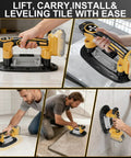 Heavy Duty Tile Vibration Tool With 9-Inch Suction Cup Delivers 551 Lbs Lift, Handheld Tiling Vibrator for fast laying and leveling