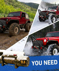 Cool Covertify Heavy Duty Winch Cover With Buckle, 600D Oxford Fabric Waterproof Protection For Off Road Trucks And Jeeps on red jeep.