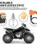 Ignition Coil Kit With 6 Pin AC CDI Box Spark Plug And Oil Filter For 50cc 125cc 150cc 4 Stroke Scooters ATVs Go Karts Mopeds Quads Dirt Bikes And Pit Racing Bikes Race Ready High Performance Parts product components including CDI box, spark plug, oil filter, and ignition coil with ATV background