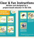 Clear instructions for assembling the Sweet Ten Pack Solar Car Kit Offering Slick Wooden STEM Rides For Kids Ages Eight Plus DIY.